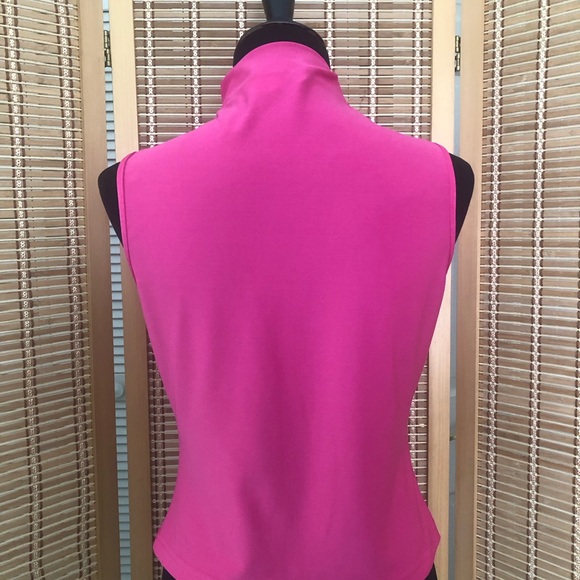 Women's hot pink sleeveless shell by Candice Candice Los Angeles, size L - Picture 2 of 9